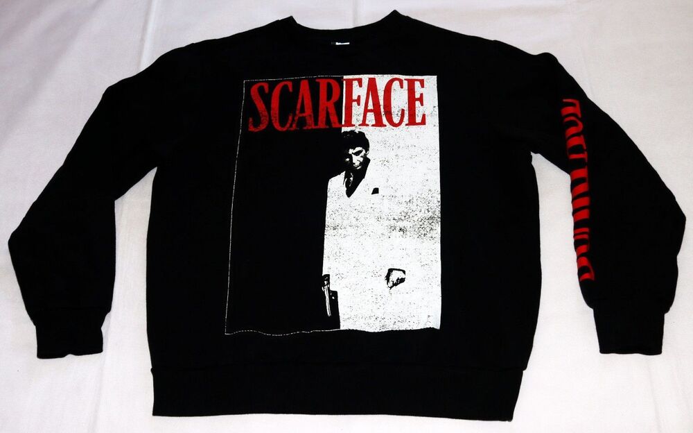 Universal Studios Scarface Tony Montana Long Sleeve Black Graphic Size Large
